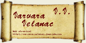 Varvara Velanac vizit kartica